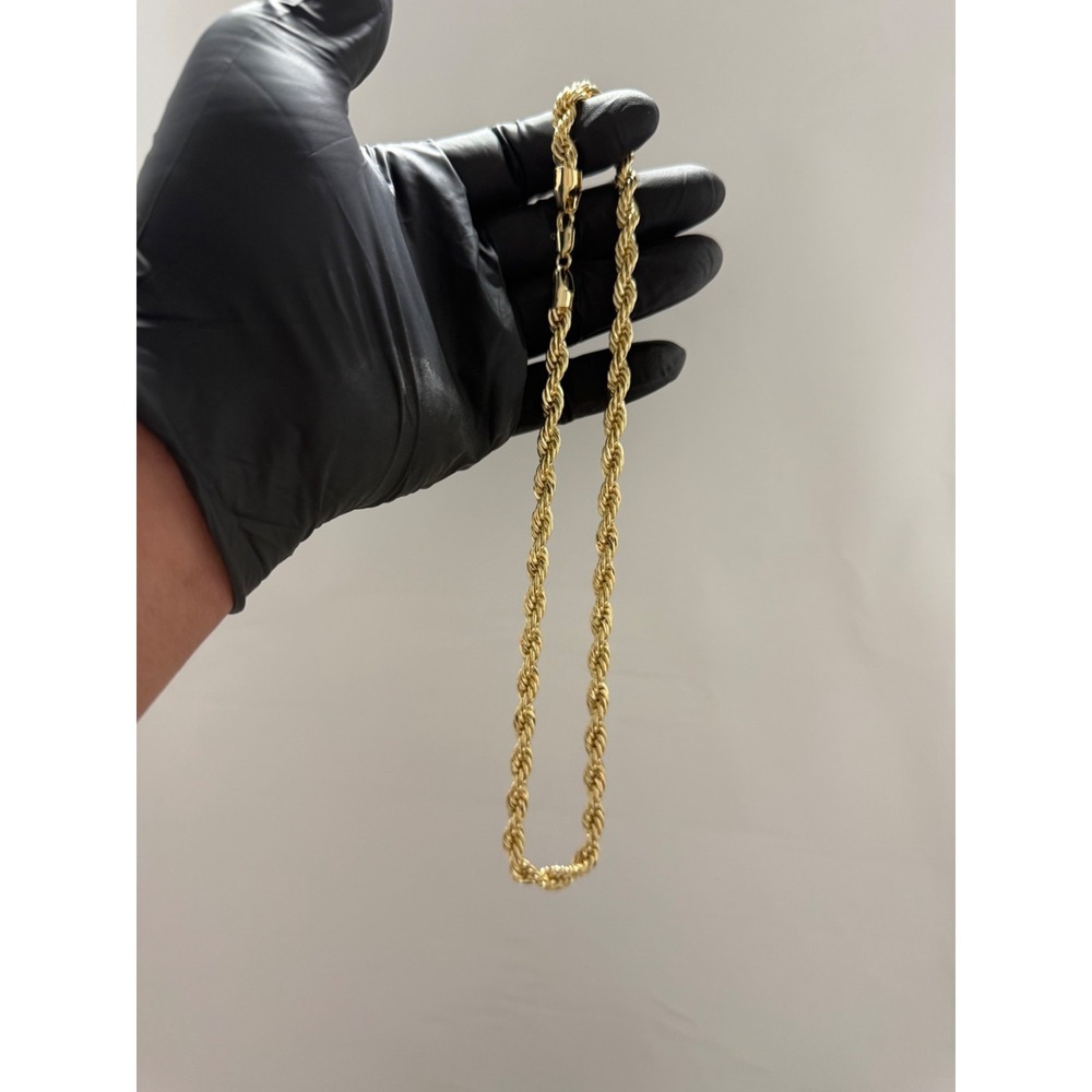 big rope chain 7mm 20inch 14k gold layered lobster clasp - Picture 5 of 6